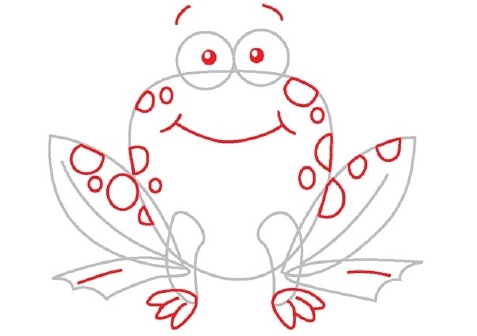 How to draw a frog - step 3