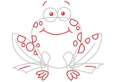 How to draw a frog - step 3 How to draw a frog - step 3