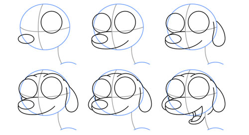 cute anime puppies. Draw the puppy - step 2