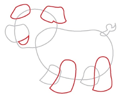 how to draw cute cartoon animals with. Step 4: Draw some hoofs shapes