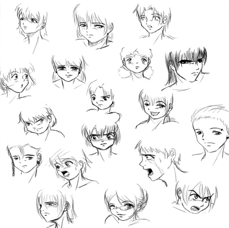 Anime face expressions