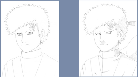 Gaara drawing guide - steps 5-6