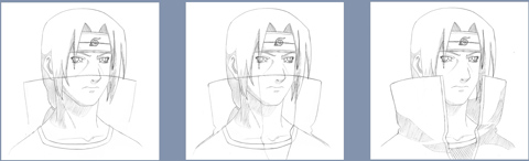 Itachi drawing guide - steps 7-9