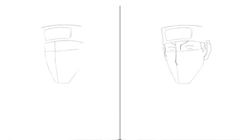 How to draw Kakashi - steps 1 and 2