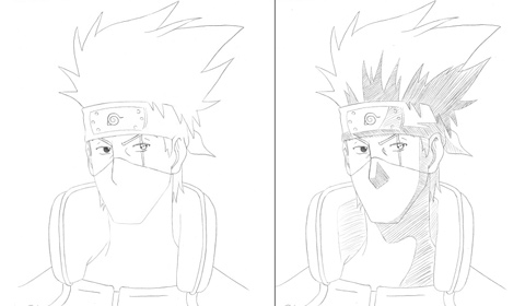 How to draw KAKASHI (Naruto) step by step, EASY 