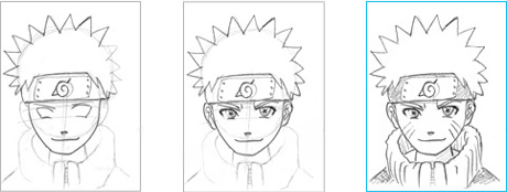 How to draw naruto - steps 4-6