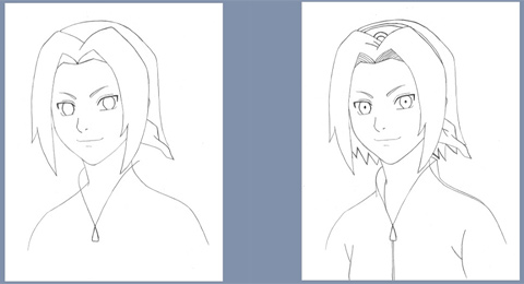 How to draw Sakura - steps 5 and 6