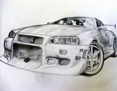 Draw a race car