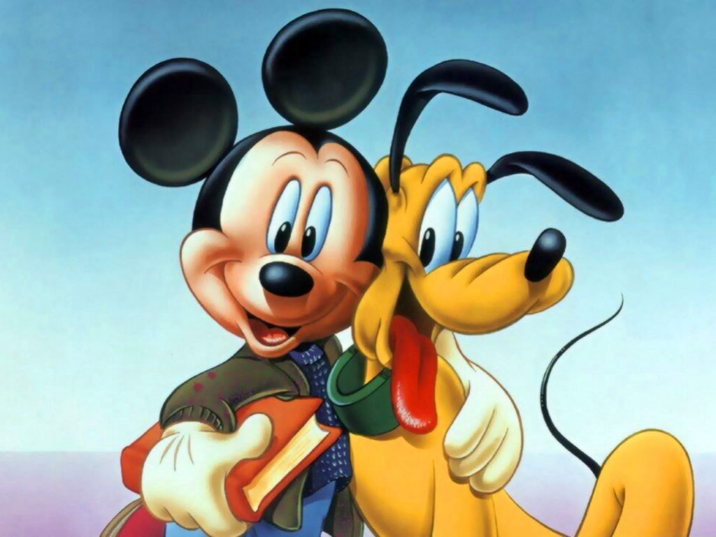 mickey and pluto cartoon wallpaper