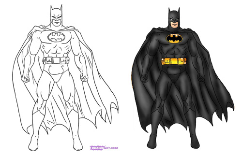 Draw Batman - steps 5-6