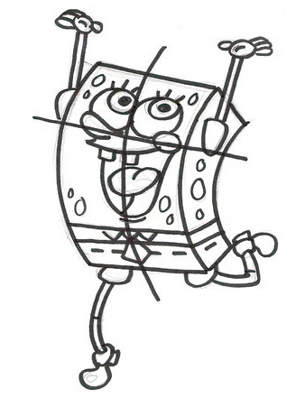 Draw Spongebob - step 3