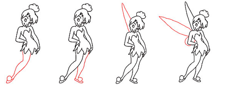 Draw Tinkerbell - step 3