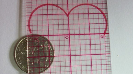 Learn to draw a heart with a coin and ruler