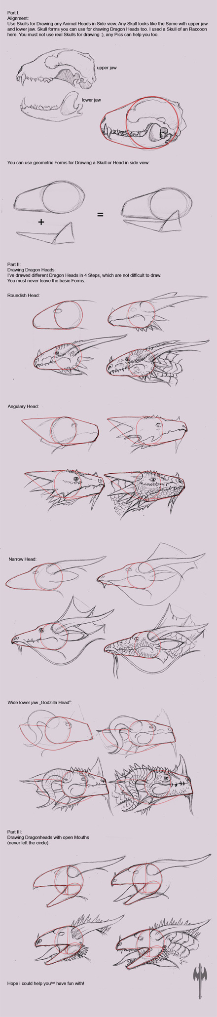 How to draw a dragon head